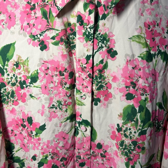 Tuckernuck Floral Shirt Dress Ruffle Hem Size L - Picture 2 of 10